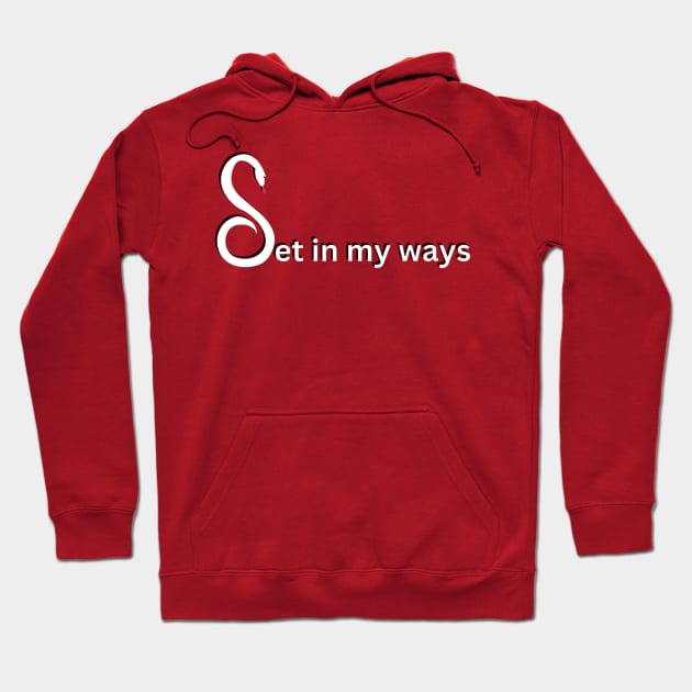 Set in my ways shadowed pun and double meaning with snake (MD23GM008b) Hoodie by Maikell Designs